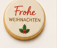 „Frohe Weihnachten“-Keks (rund)